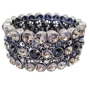 lia sophia couture Silver and Black Crystal Bracelet